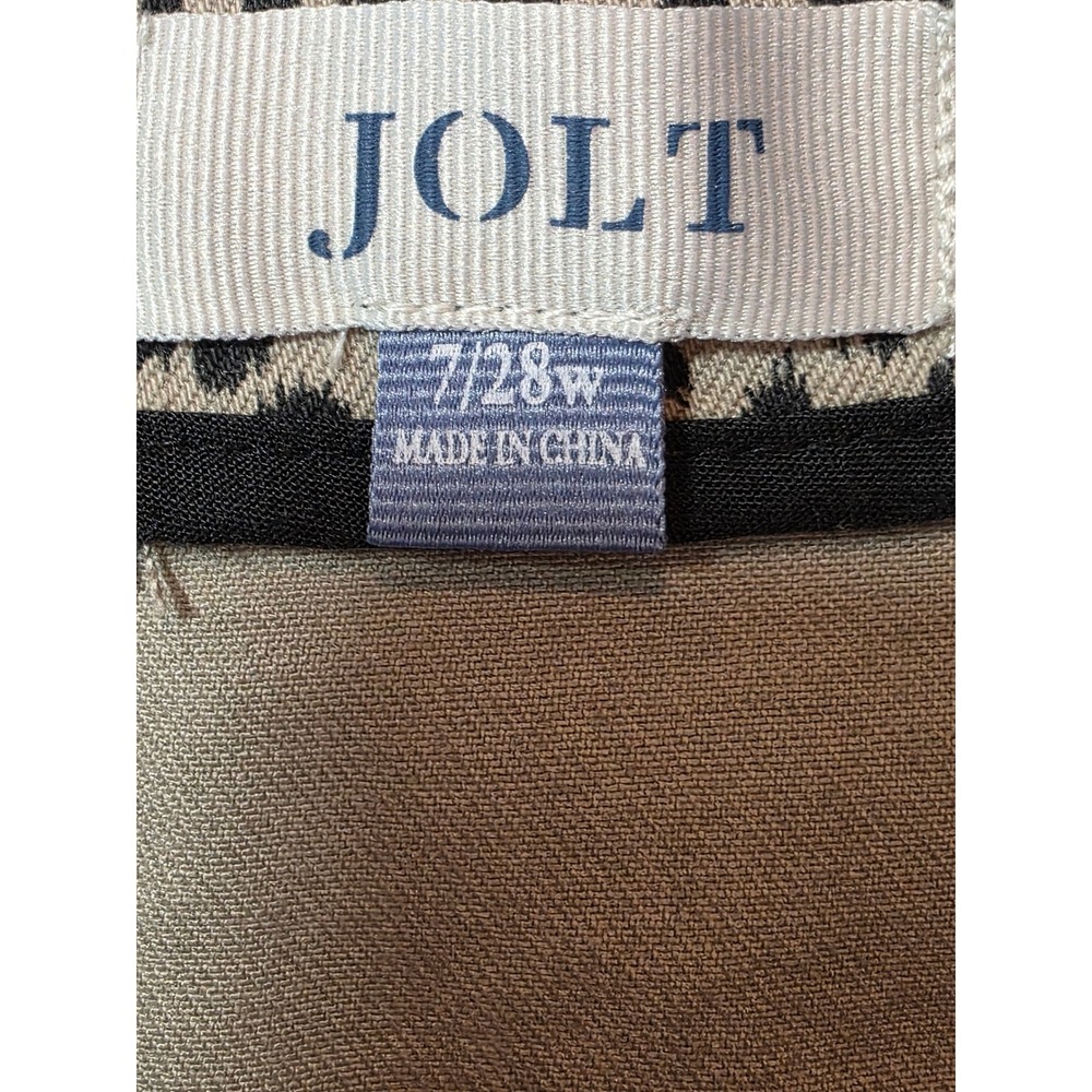 Jolt Womens Leopard Print Denim Mini Skirt Khaki Black Size Jrs. 7 28W - Picture 4 of 5